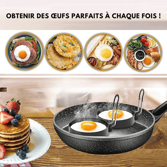 Moule Rond Antiadhésif en Acier Inoxydable – Anneau Professionnel pour Cuisson d’Œufs